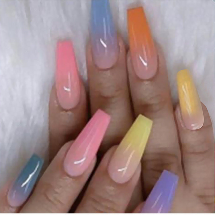 Long Ballet Nails With Flat And Pointed Water Droplets Long Ballet Nails With Flat And Pointed Water Droplets